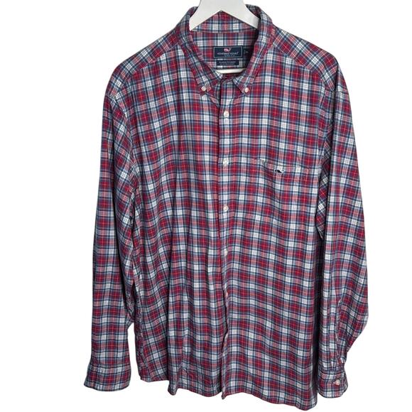 Vineyard Vines Men’s Stretch Cotton Twill Plaid Button-down Shirt  M-169 Sz XXL - Picture 1 of 8